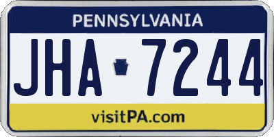 PA license plate JHA7244