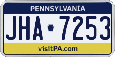 PA license plate JHA7253