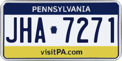 PA license plate JHA7271