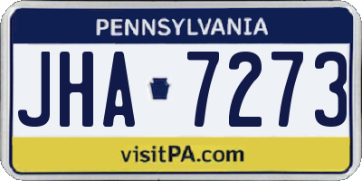 PA license plate JHA7273
