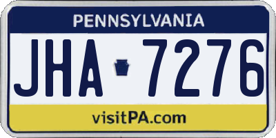 PA license plate JHA7276