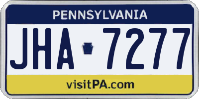 PA license plate JHA7277