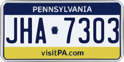 PA license plate JHA7303