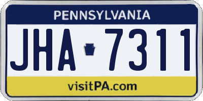 PA license plate JHA7311