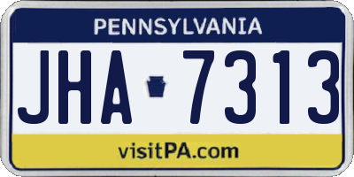 PA license plate JHA7313