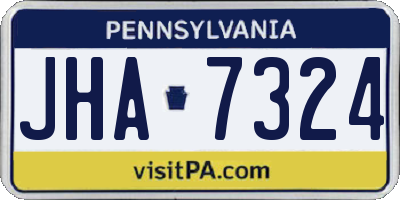 PA license plate JHA7324