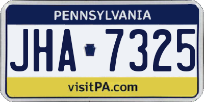 PA license plate JHA7325
