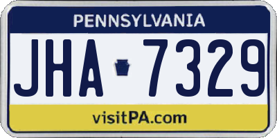 PA license plate JHA7329