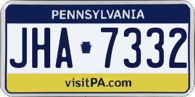 PA license plate JHA7332