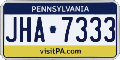 PA license plate JHA7333