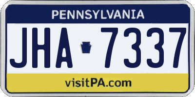 PA license plate JHA7337