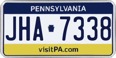 PA license plate JHA7338