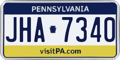 PA license plate JHA7340