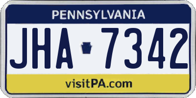 PA license plate JHA7342