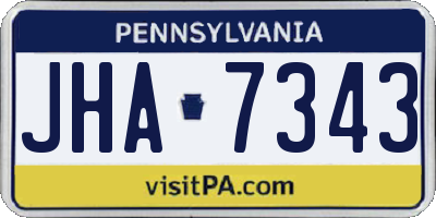 PA license plate JHA7343