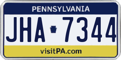 PA license plate JHA7344
