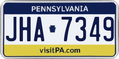 PA license plate JHA7349