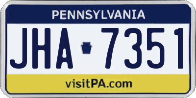 PA license plate JHA7351