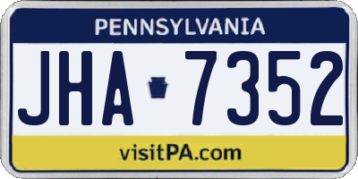 PA license plate JHA7352