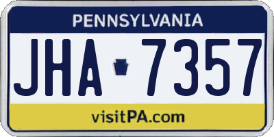 PA license plate JHA7357