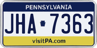 PA license plate JHA7363