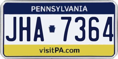 PA license plate JHA7364