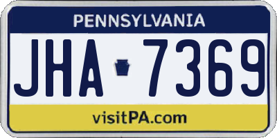 PA license plate JHA7369