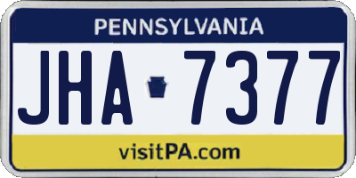 PA license plate JHA7377