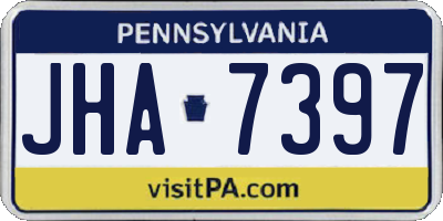PA license plate JHA7397