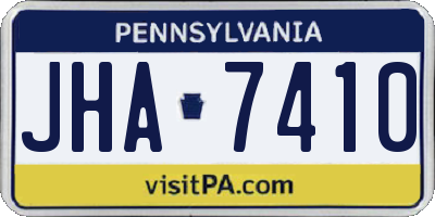 PA license plate JHA7410