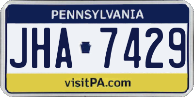 PA license plate JHA7429