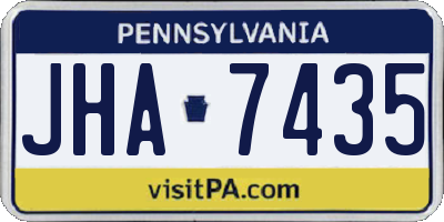 PA license plate JHA7435