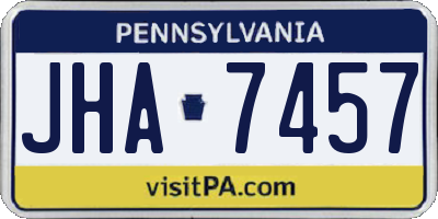PA license plate JHA7457
