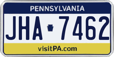 PA license plate JHA7462