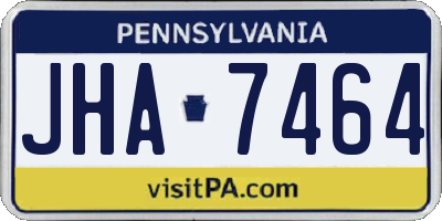 PA license plate JHA7464