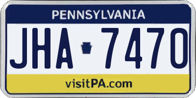 PA license plate JHA7470