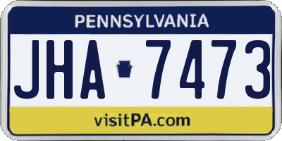 PA license plate JHA7473