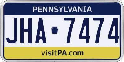 PA license plate JHA7474