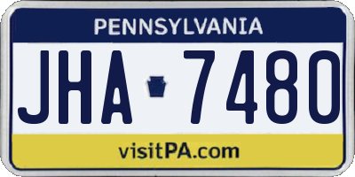 PA license plate JHA7480