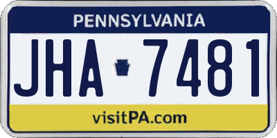 PA license plate JHA7481