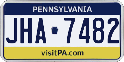 PA license plate JHA7482