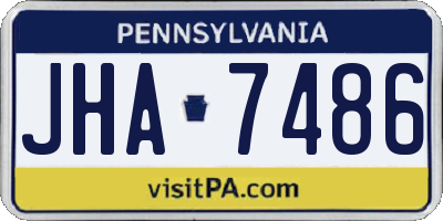 PA license plate JHA7486