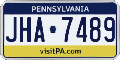PA license plate JHA7489
