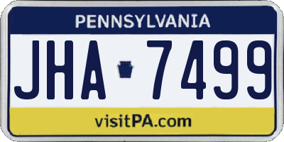 PA license plate JHA7499