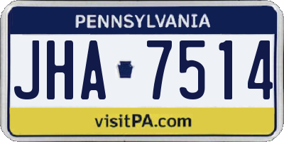 PA license plate JHA7514