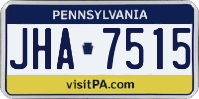 PA license plate JHA7515