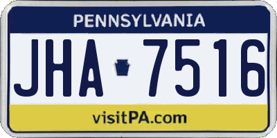 PA license plate JHA7516