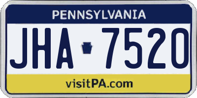 PA license plate JHA7520