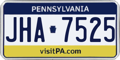 PA license plate JHA7525