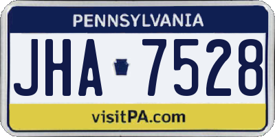 PA license plate JHA7528